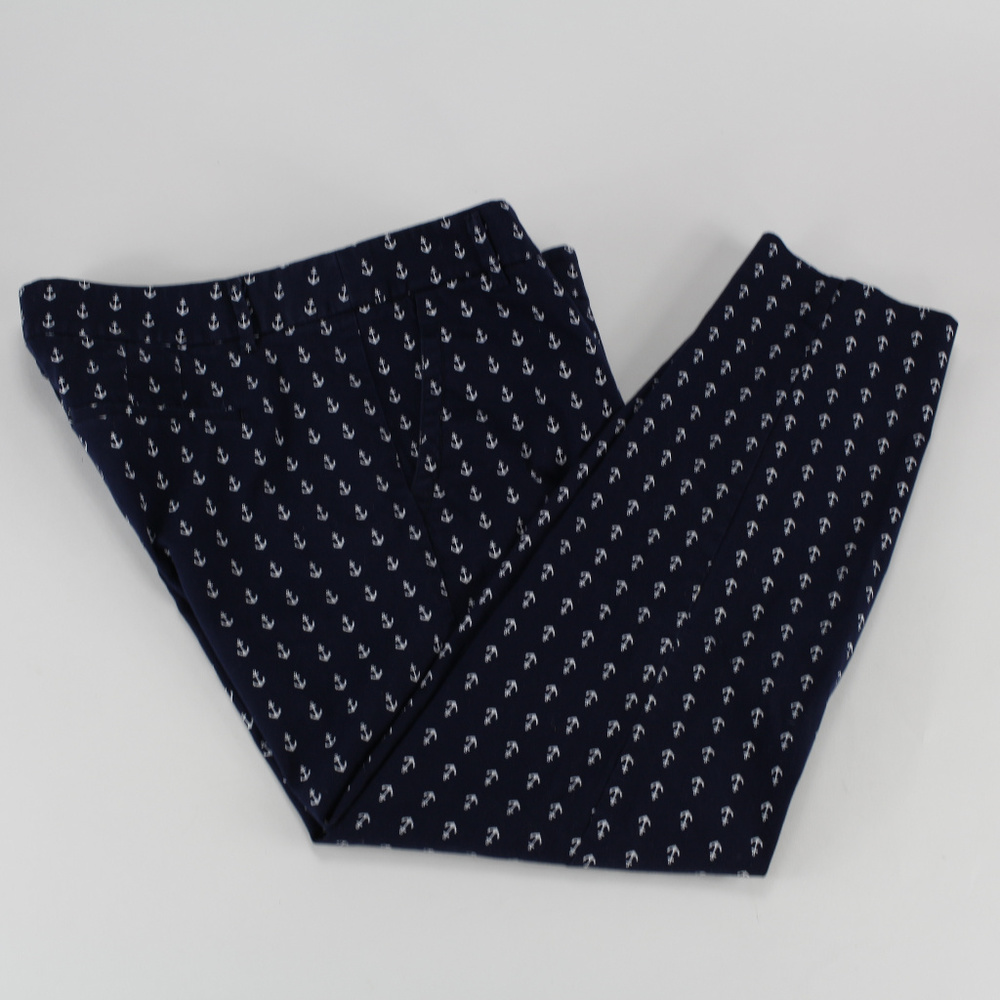 J. Crew Womens Capris 6 City Fit Anchor Print Blue